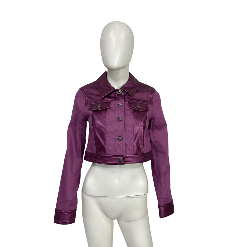 Cinq A Sept Metallic Purple Regina Size XS Jacket - Picture 2 of 4